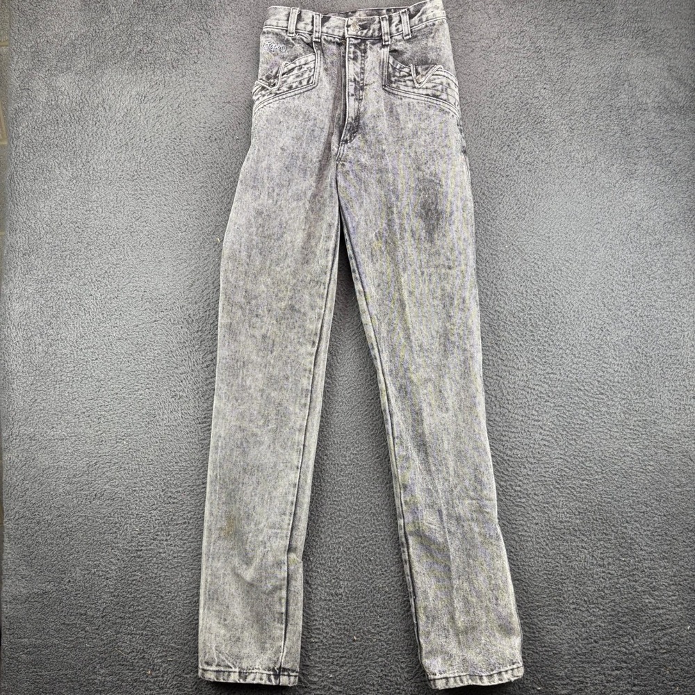 Vintage 90s Roper Acid Wash Western High Waisted Jeans Gray Made in USA 11/12